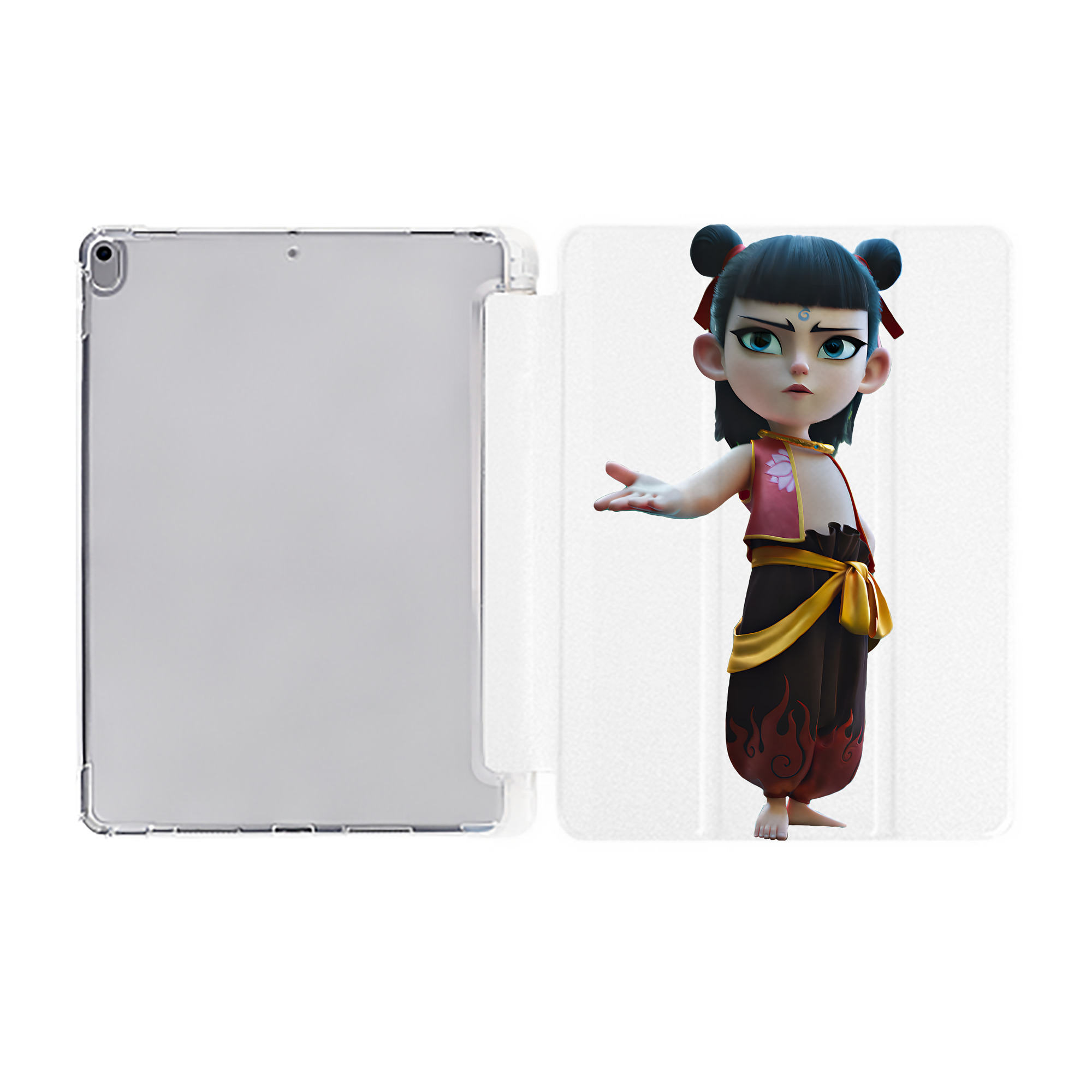 （画像用） Ne Zha 2 ナタ 魔童の大暴れ IPad ケース ペン収納付き 三つ折りスタンド PUレザー×シリコン 対応機種9.5/10.5/10.9インチ